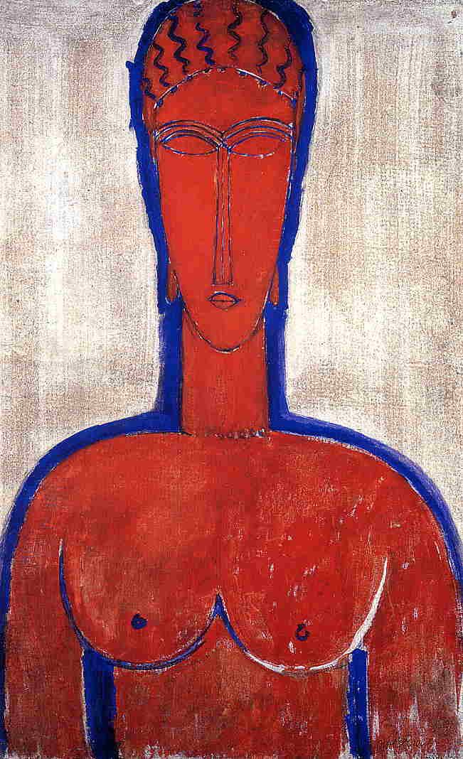 Big Red Buste - Amedeo Modigliani Paintings